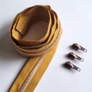 Reißverschluss & Zipper im Set – 1 Meter inkl. 3 Zipper (Kupfer/Curry)